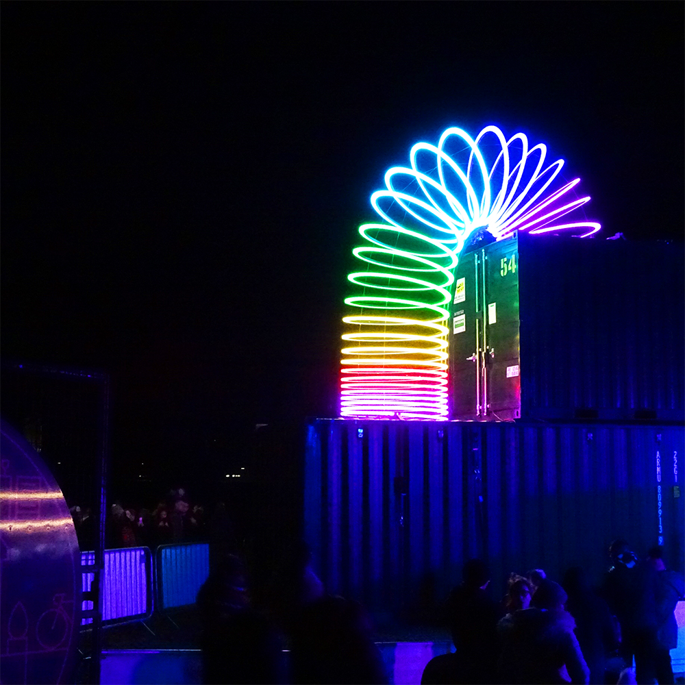 End Over End - Giant Slinky Light sculpture